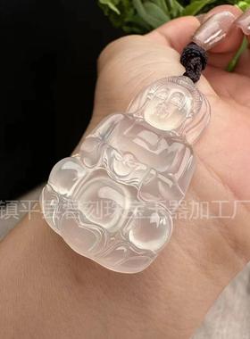 2025高冰马料玉髓祥云锁挂件玛瑙荔枝冻白月光笑佛平安扣金枝玉叶