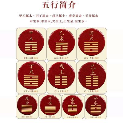 2025保真朱砂雕刻庚金辛金能量牌五行补金缺金吊坠无事牌乾为天卦