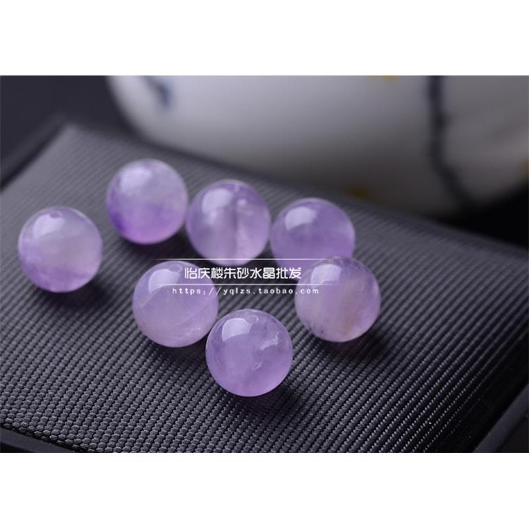 2025天然紫水晶散珠薰衣草紫晶圆珠6-14mm珠子隔珠diy手链串饰品