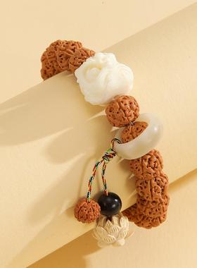 2026爆肉树王小金刚菩提手串佛珠文玩核桃跑环醒狮莲花盘玩手饰