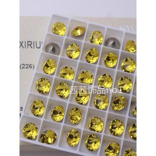 2025施钻水晶1088尖底圆形钻226金黄 美甲饰品堆钻DIY手链项链华