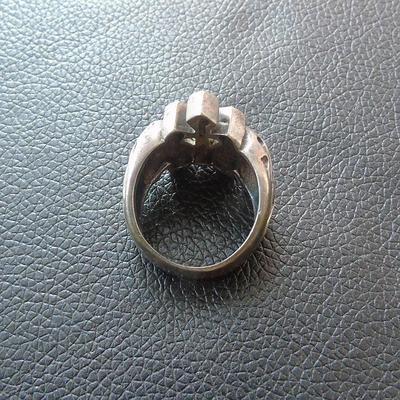 2025千叶泰银立体火焰十字架骷髅戒指复古做旧潮男个性百搭开口指