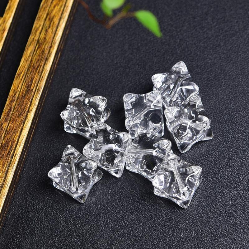 2025天然白水晶10mm梅尔卡巴散珠刻面水晶配件雕刻DIY配件手串配