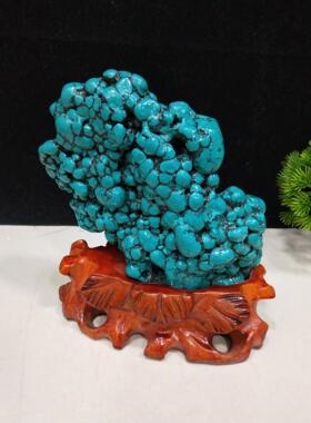 2025超值天然绿松石摆件原石奇石绿宝石孔雀石教学标本办公桌石头