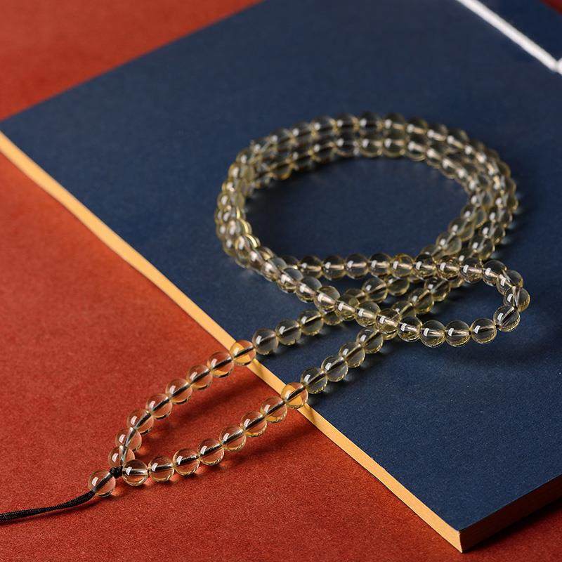 2025天然黄水晶吊坠绳挂绳本命佛吊坠高档项链绳手工编织男女挂脖