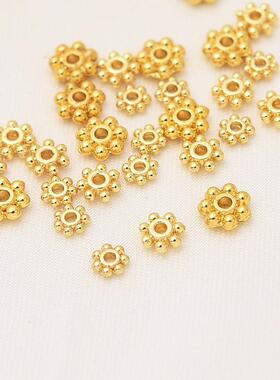 202614K包金保色雪花片花托diy手工饰品配件手链项链隔片串珠散珠