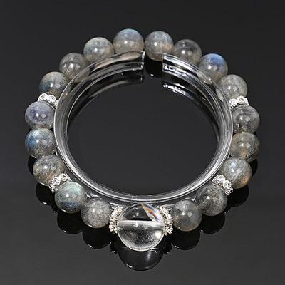 2025【星梦之旅】高货天然灰月光水晶手串女款白水晶时尚设计手链