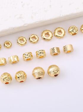 202614k包金保色切花隔片 批花珠 菱形珠隔珠手工DIY配件串珠配饰