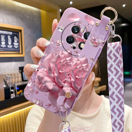适用华为mate50手机壳腕带支架华为mate20x新款液态硅胶huaweimate50pro斜跨挂绳华为Mate40RS保时捷设计防摔