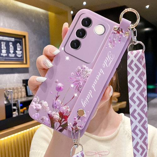 适用vivoS16手机壳V2245A新款液态硅胶V2244A腕带支架vivoS16e男女vivoS16Pro防摔V2239A全包奢华ins风超薄潮