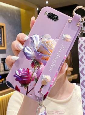 适用小米6x手机壳MCE16新款液态硅胶M1804D2SE腕带支架mi5x防摔xiaomi6男女MDE2全包可爱网红ins风奢华潮牌男