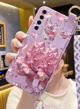 适用华为nova7手机壳华为nova7se新款液态硅胶huaweinova7pro腕带支架JER-AN10防摔JEF-AN00全包CDY-AN20男女
