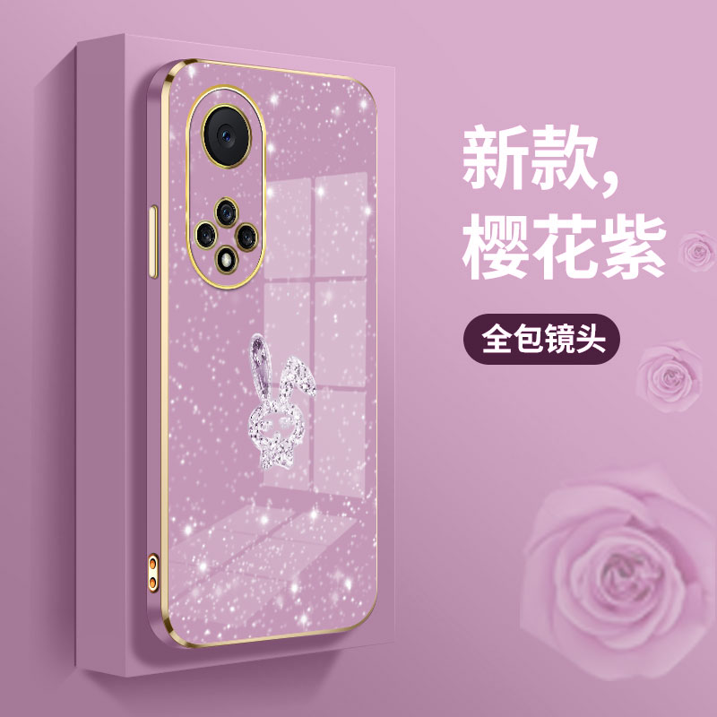 适用华为nova9手机壳华为nova9pro时尚直边电镀壳华为nova9se新款防摔NAM-AL00网红RTE-AL00潮牌萌兔华为nv9