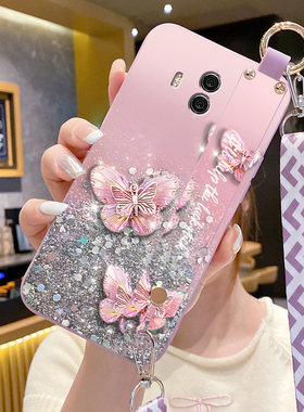 适用华为mate10手机壳腕带支架LON-AL00新款液态硅胶华为mate9pro斜跨挂绳huaweimate10Pro男女BLA-AL00时尚