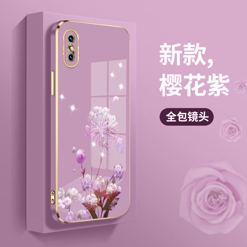 适用苹果x手机壳A2104新款时尚ipxsmax全包边iphonexs直边电镀壳苹果xr个性简约A2108简约防摔超薄硅
