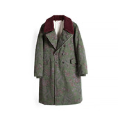 海虎绒毛领3M新雪丽棉冬季 国棉壹厂凤凰牡丹65式 军大衣男女款 加厚