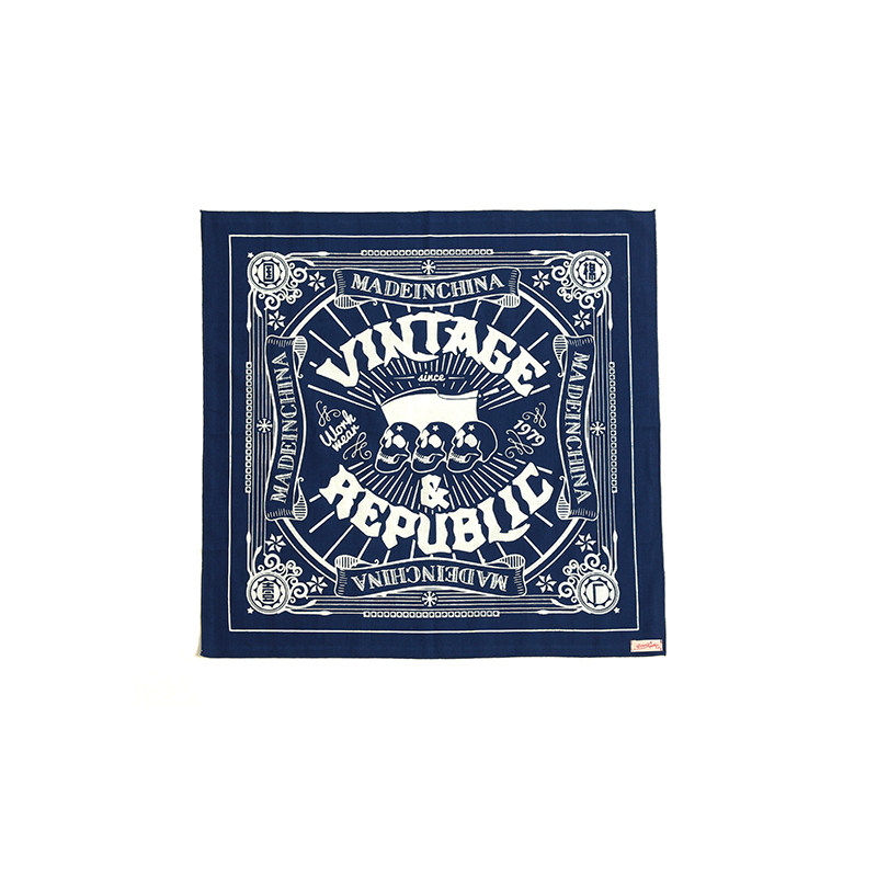 国棉壹厂 复古全棉蓝色拔印方巾 红旗下的蛋 vintage&republic