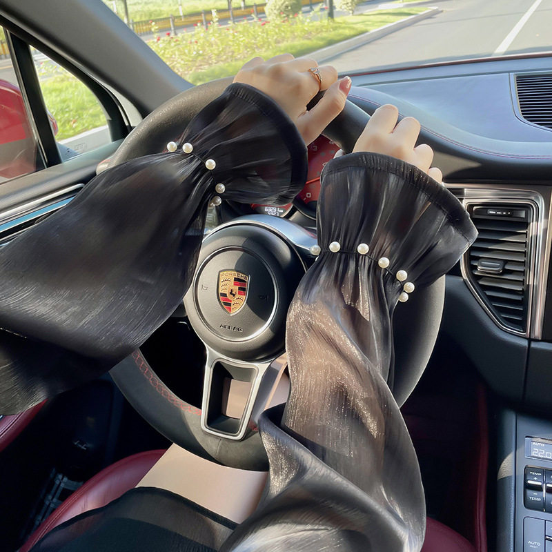 2024 NEW SUNSCREEN SLEEVE SUMMER WOMENS LACE ICE SLEEVE UV PROTECTION DRIVING LOOSE THIN ICE SILK HAND SLEEVE