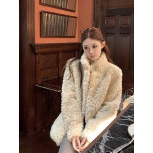 富人区4.0超好看厚羊羔毛外套女百搭贵气感皮毛一体毛毛皮草大衣