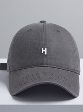 2025新款H字母刺绣棒球帽男女户外运动透气鸭舌帽软顶防晒遮阳帽
