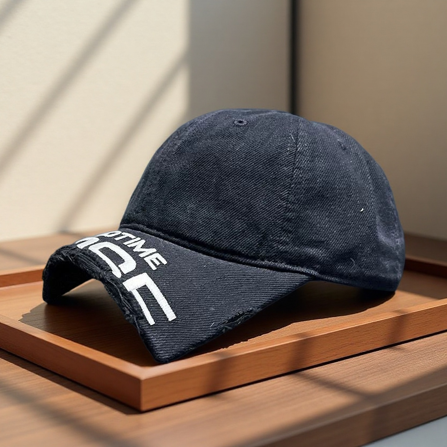 断檐刺绣磨边棒球帽美式百搭潮流字母软顶潮牌2025新款鸭舌帽短檐