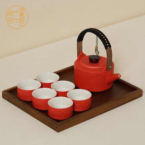 仲夏知己结婚敬茶杯套装红色茶具