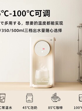 日本正负零即热式饮水机家用小型桌面恒温热水壶台式热水机饮水器