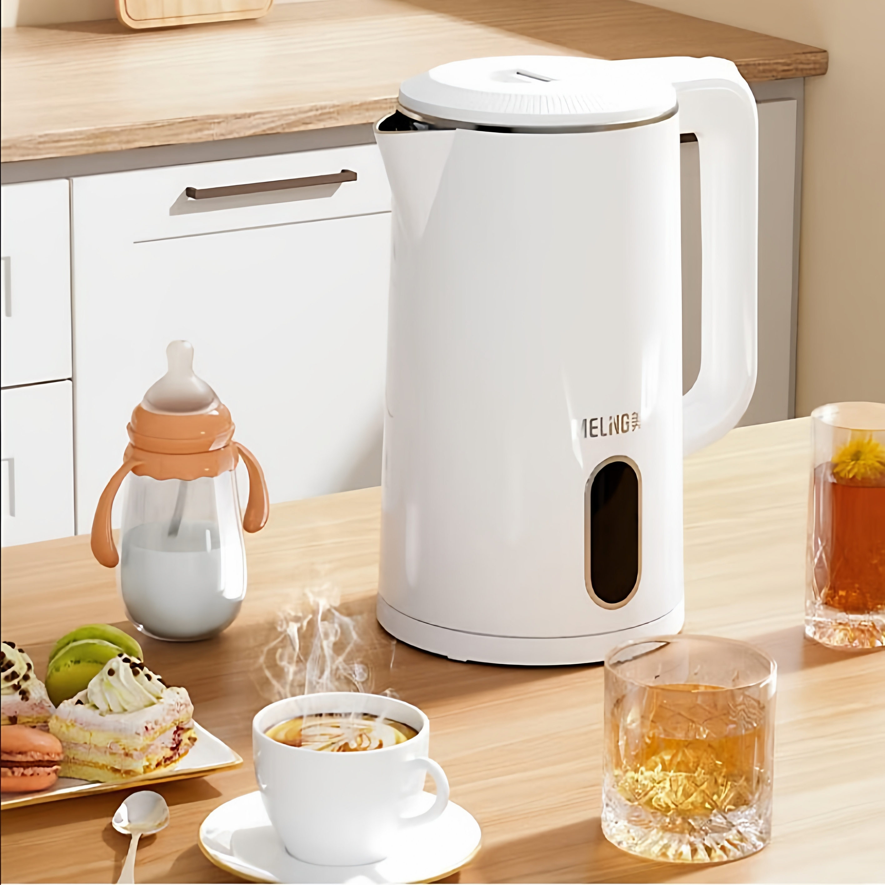 MeiLing/美菱 MH-K68A双层防烫烧水电热水壶食品级304不锈钢内胆