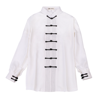 沽唐记太极服竖琴纹天丝麻冬季