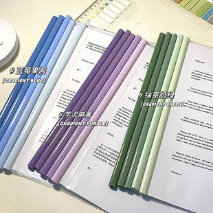 渐变透明抽杆夹水滴文件夹学生用活页书本夹试卷收纳整理神器档案