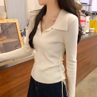 polo领设计感长袖小衫202