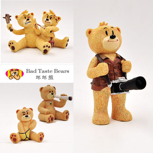 Bad Taste Bears重口味BT2泰迪熊坏坏熊双子打架熊手办现货摆件