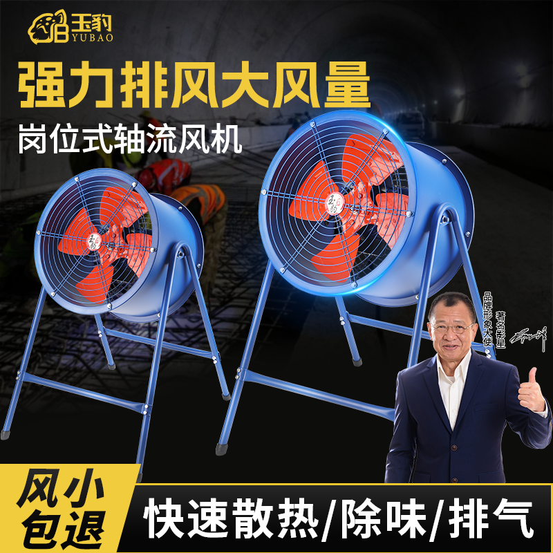 轴流风机220v大功率换气扇强力机380V岗位式排气扇厨房工业通风