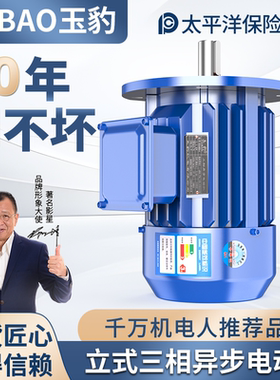 立式全铜三相异步电动机0.75/1.1/1.5/2.2/3/4/5.5KW电机380V三相
