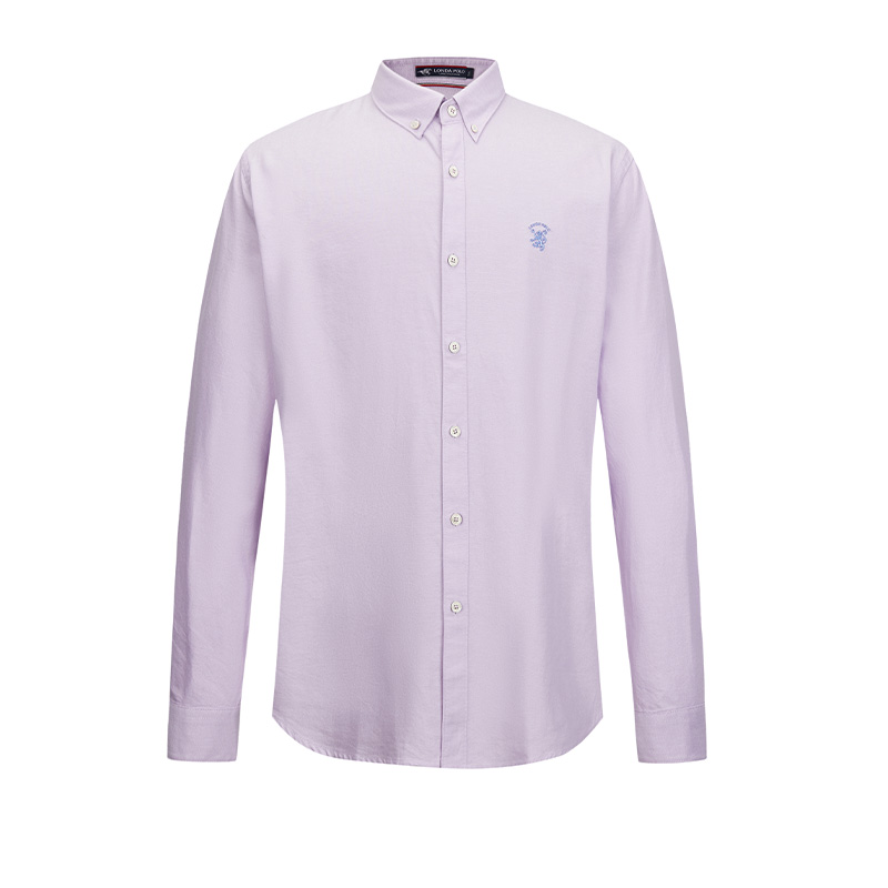 伦德保罗全棉长袖衬衫男高级感