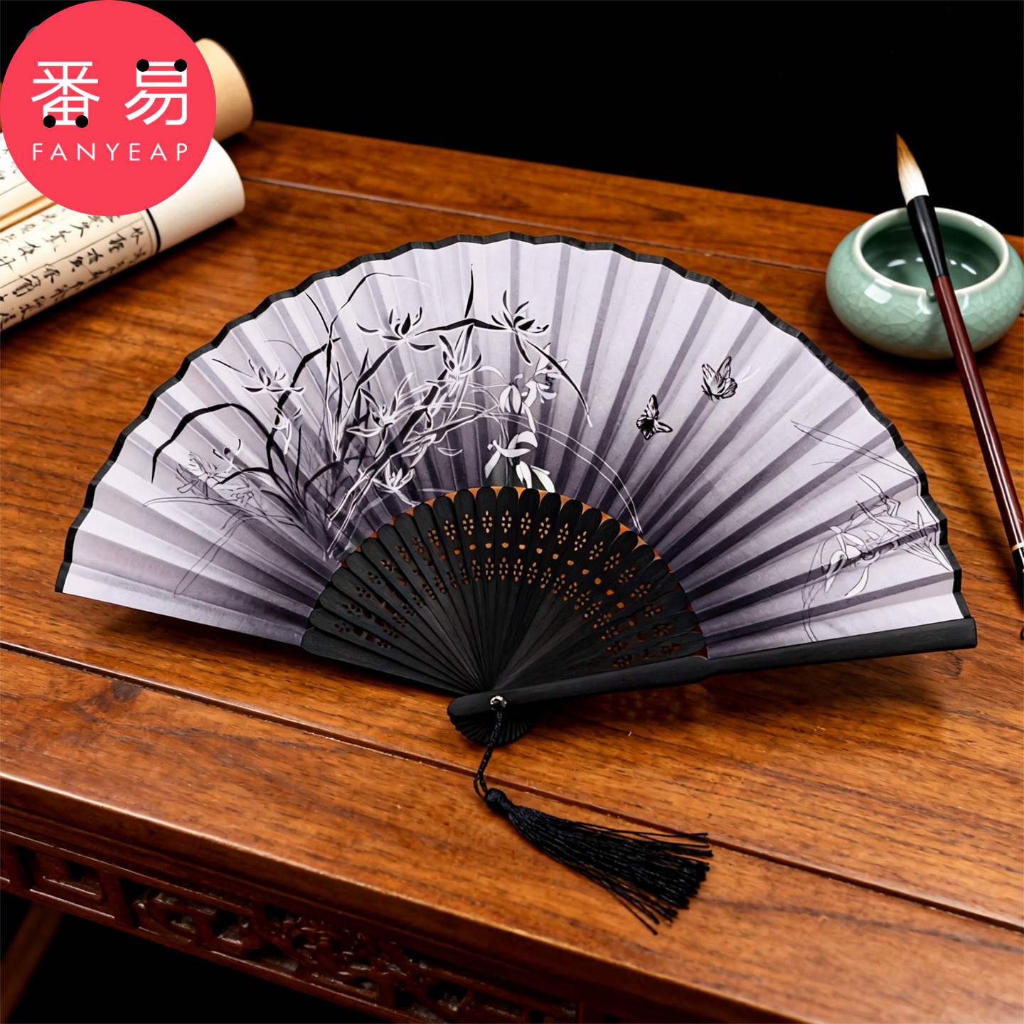 折扇B1zon001-古风扇子折扇汉服拍照旗袍跳舞随身折叠小扇便携