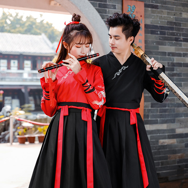 古装汉服女中国风学生班服改良交领魏晋风武侠男日常汉元素情侣装