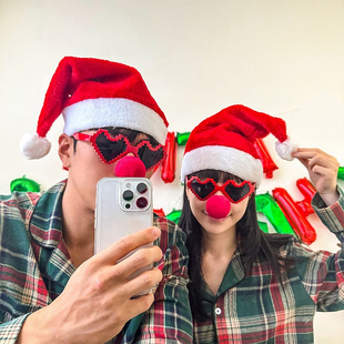 圣诞帽子头饰男女圣诞鹿角发箍装扮红鼻子派对氛围拍照装饰道具