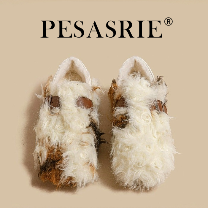 PESASRIE/柏萨尼高档雪地靴2025年新款羊毛皮带扣毛毛鞋时尚百搭,女鞋,时尚雪地靴,淘宝优惠券,粉丝福利购,淘宝优惠卷