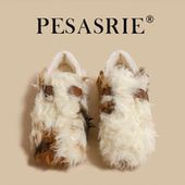 PESASRIE 百搭 时尚 柏萨尼高档雪地靴2025年新款 羊毛皮带扣毛毛鞋