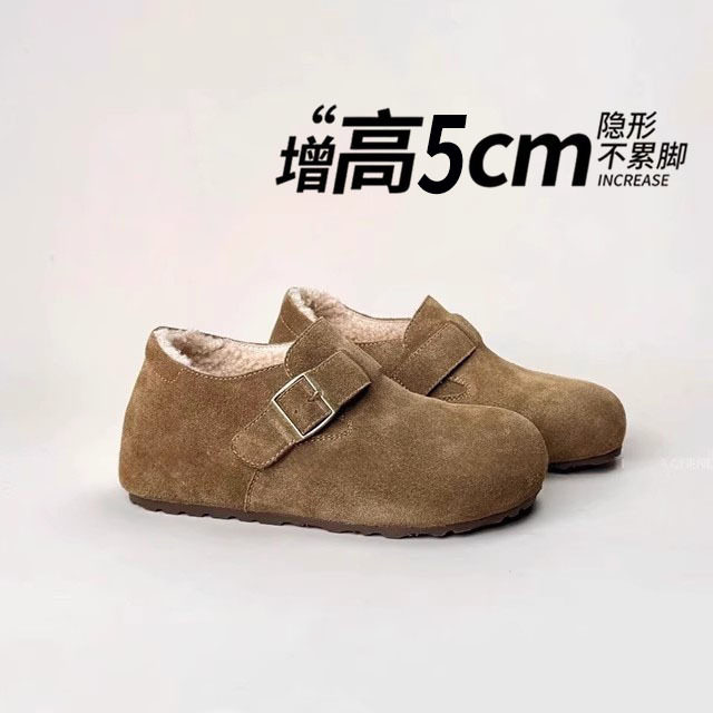 牛皮版~厚底内增高加绒全包勃肯鞋女冬款博肯豆豆棉鞋雪地靴单鞋,女鞋,时尚雪地靴,淘宝优惠券,粉丝福利购,淘宝优惠卷