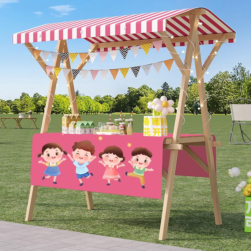 摊位展示架市集夜市摆摊架子学校活动卡通集市移动可折叠展示台