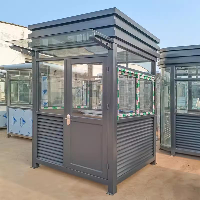 户外可移动真石漆钢结构岗亭门卫值班室治安收费亭保安亭成品现货