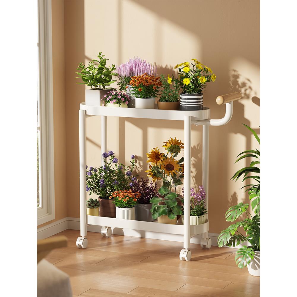 可移动花架阳台客厅沙发边几室内落地多层花盆架小户型茶几侧边柜