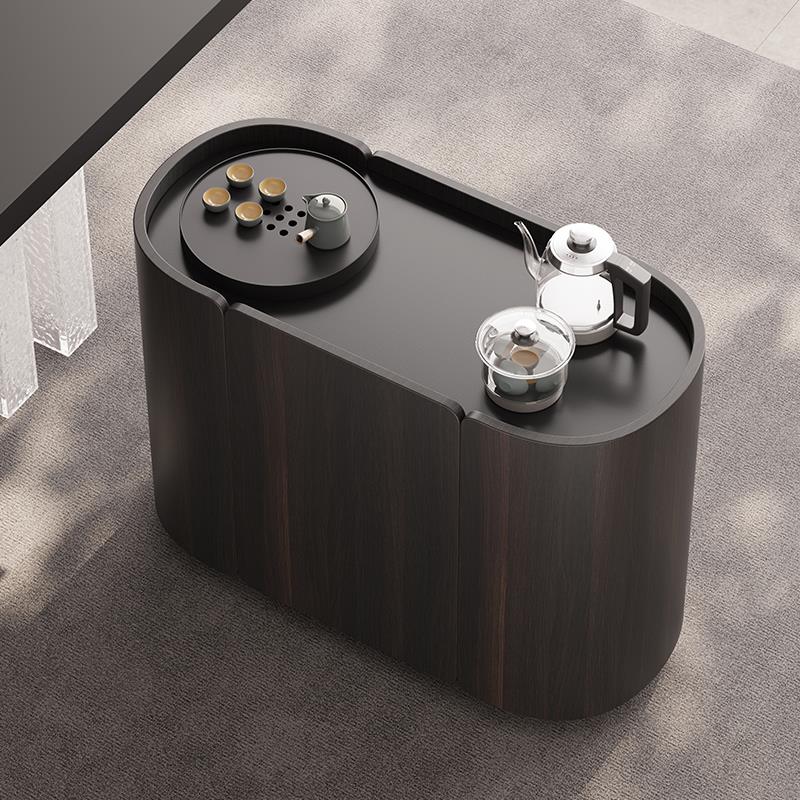 可移动茶台意式简约客厅实木茶水柜泡茶一体小型茶几家用阳台茶车