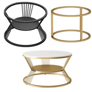 圆形铁艺支撑架底座茶几桌脚腿白色五金台脚圆白色桌腿圆桌支架子