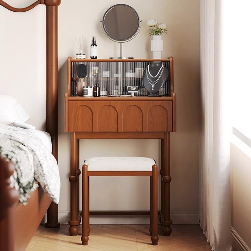 MeiJia木屿中古风化妆台全实木简约高级感小户型化妆桌法式覆古风