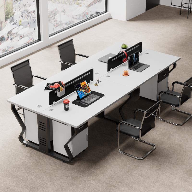 钢架办公桌椅组合四人位4人6人位职员工位员工办公室卡座屏风卡位