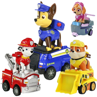 汪汪队立大功的玩具车全套总部积木阿奇玩偶救援巡逻车回力车儿童