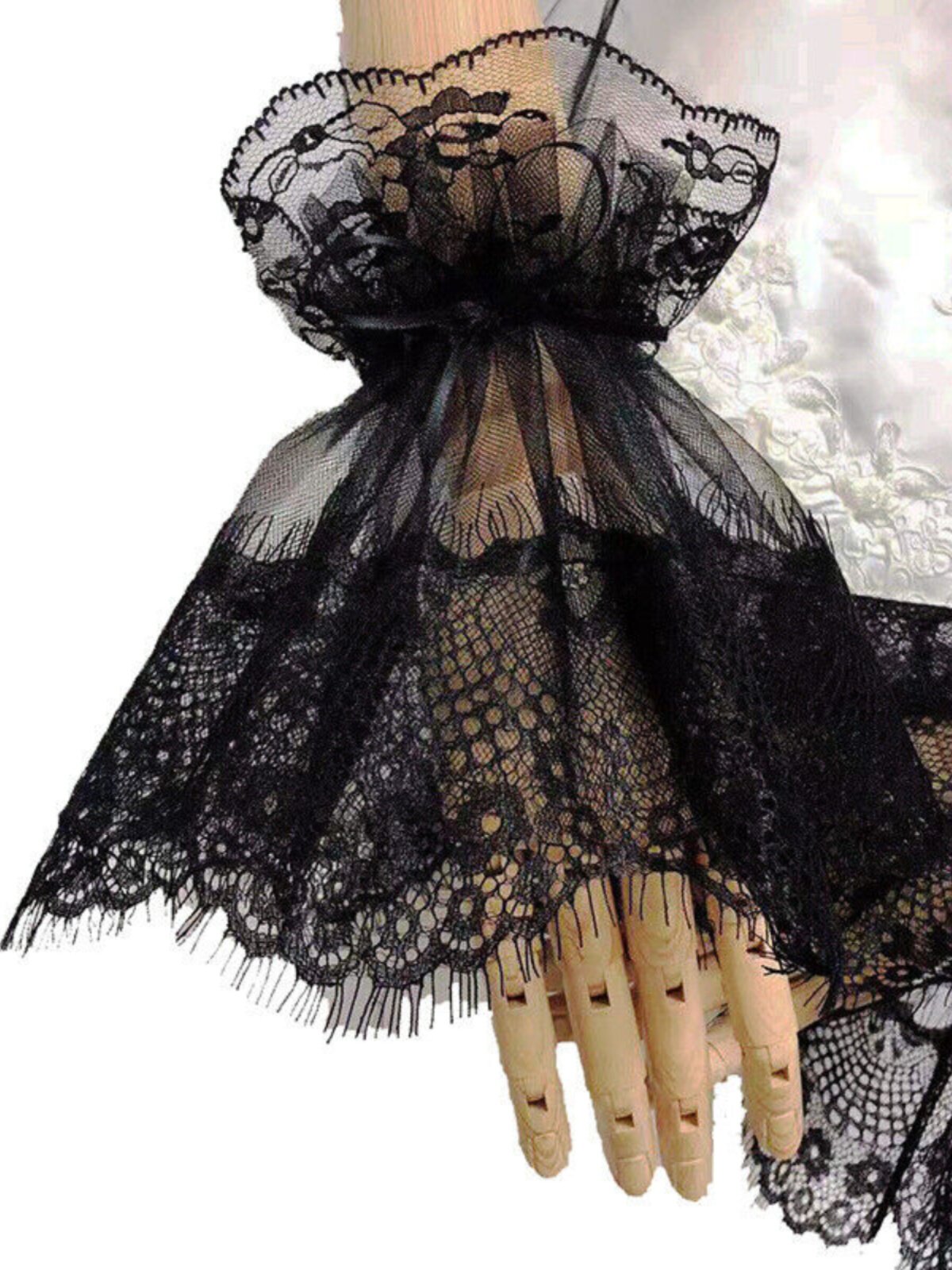 신부 웨딩 드레스 핸드 슬리브 레이스 고딕 레이스 슬리브 로리타 웨딩 애니메이션 의상 블랙 장갑